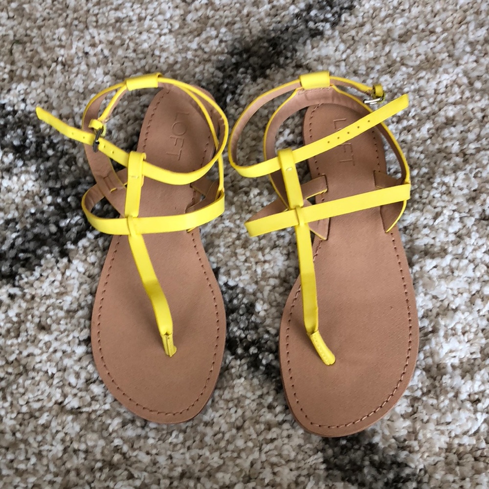 Yellow LOFT Strappy Thong Sandals